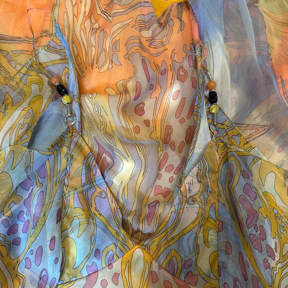 (SOLD) EMILIO PUCCI SS 2015 Psychedelic Print Silk Mini Dress (US 8) - Picture 7 of 7